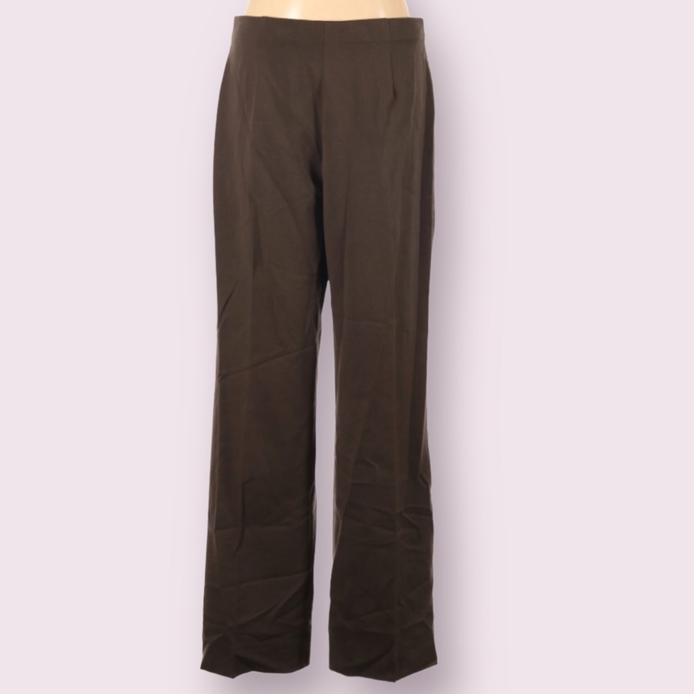 NIC+ZOE Womens Straight Wide Leg High Rise Side Zip Casual Pants Size 8